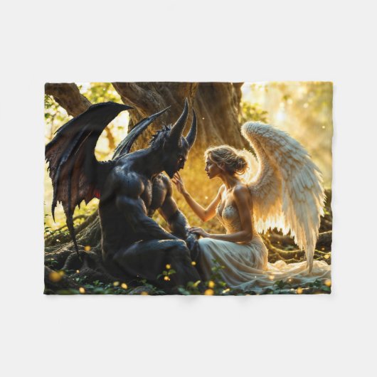 Hemelse wezens engel demon fantasie fleece deken (Voorkant (Horizontaal))