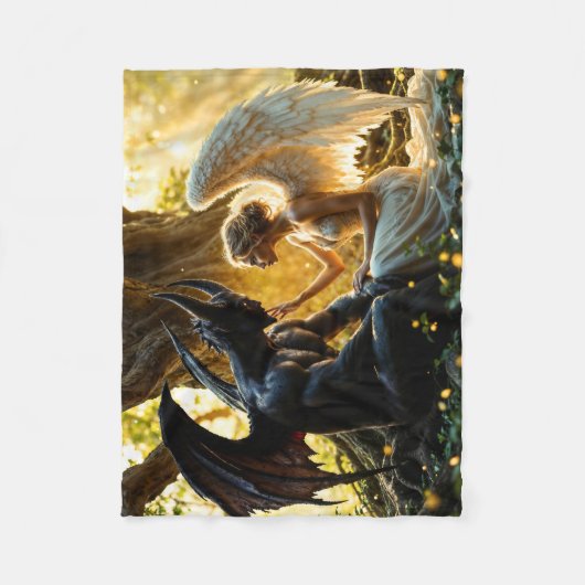 Hemelse wezens engel demon fantasie fleece deken (Voorkant)