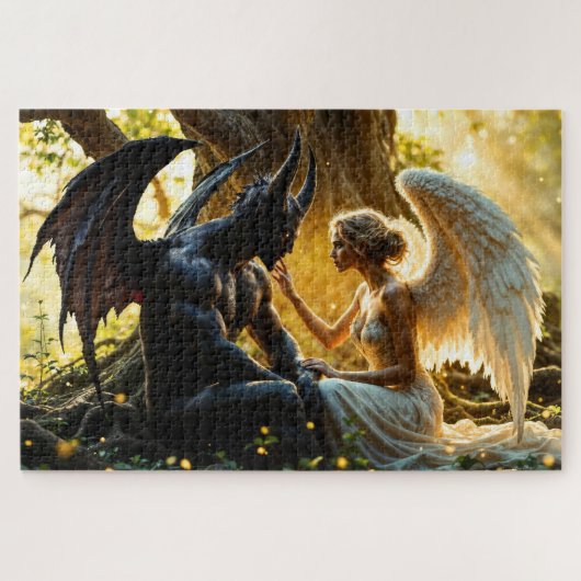 Hemelse wezens engel demon fantasie legpuzzel (Horizontaal)