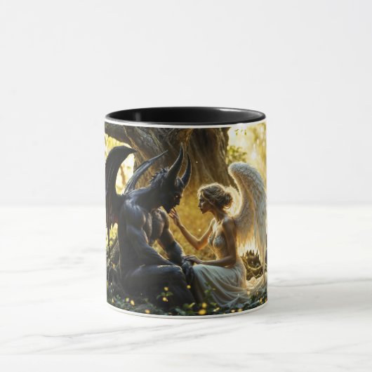 Hemelse wezens engel demon fantasie mok (Midden)