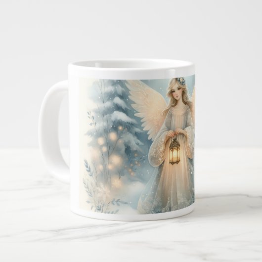 Hemelse Winter Engel Lantaarn van Genade Grote Koffiekop (Links)