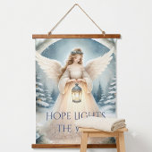 Hemelse Winter Engel Lantaarn van Genade Hangend Wandkleed