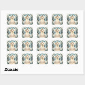 Hemelse Winter Engel Lantaarn van Hoop Vierkante Sticker (Vel)