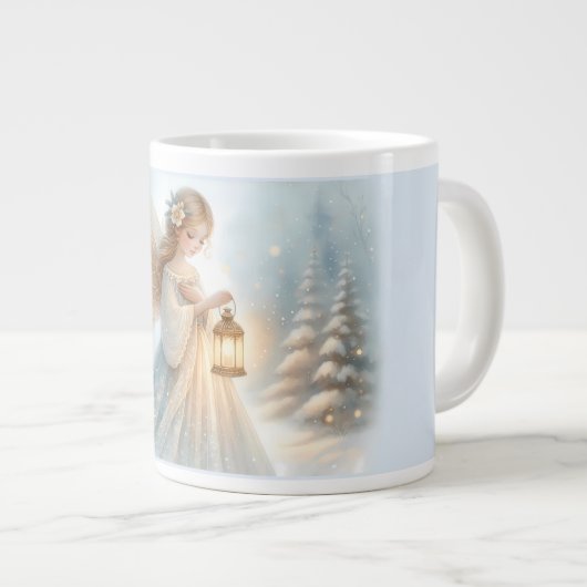 Hemelse Winter Engel Lantaarn van Troost Grote Koffiekop (Voorkant rechts)