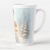 Hemelse Winter Engel Lantaarn van Troost Latte Mok (Rechts)