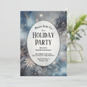 Hemelse Winter Middernacht Glitter Feest Kaart (Staand voorkant)