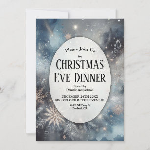 Hemelse Winter Middernacht Glitter Kerstavond Kaart