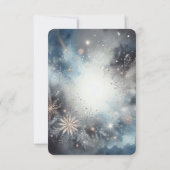 Hemelse Winter Middernacht Sparkle Bruiloft RSVP Kaartje (Achterkant)
