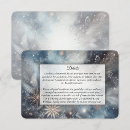 Hemelse Winter Middernacht Sprankelende Bruiloft Informatiekaartje