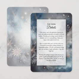 Hemelse Winter Middernacht Sprankelende Bruiloft Informatiekaartje