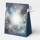 Hemelse Winter Midnight Sparkle Wedding Bedankdoosjes (Achterkant)