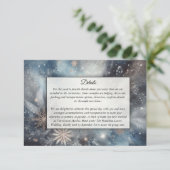 Hemelse Winter Midnight Sparkle Wedding Informatiekaartje (Staand voorkant)