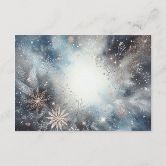 Hemelse Winter Midnight Sparkle Wedding Informatiekaartje (Achterkant)