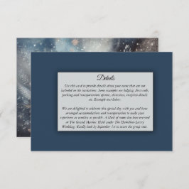Hemelse Winter Midnight Sparkle Wedding Informatiekaartje