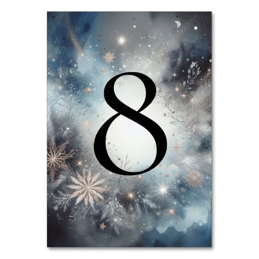 Hemelse Winter Midnight Sparkle Wedding Kaart (Voorkant)