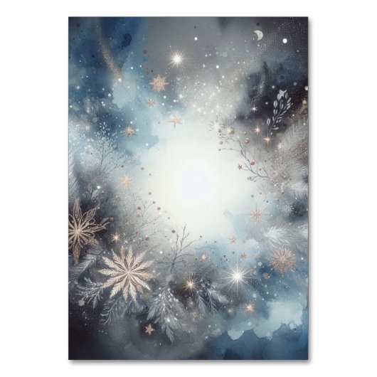 Hemelse Winter Midnight Sparkle Wedding Kaart (Achterkant)