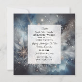 Hemelse Winter Midnight Sparkle Wedding Kaart (Voorkant)