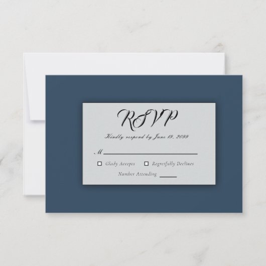 Hemelse Winter Midnight Sparkle Wedding RSVP Kaartje (Voorkant)