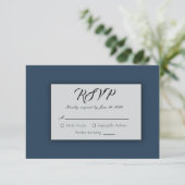 Hemelse Winter Midnight Sparkle Wedding RSVP Kaartje (Staand voorkant)