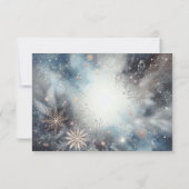 Hemelse Winter Midnight Sparkle Wedding RSVP Kaartje (Achterkant)