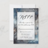 Hemelse Winter Midnight Sparkle Wedding RSVP Kaartje (Voorkant)