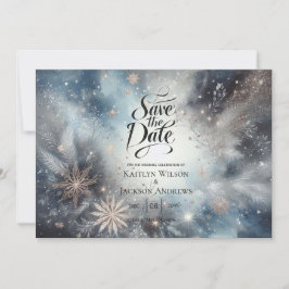 Hemelse Winter Midnight Sparkle Wedding Save The Date