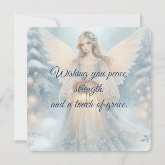 Hemelse Winterengel Lantaarn van Genade Kaart (Achterkant)