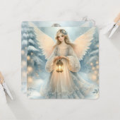 Hemelse Winterengel Lantaarn van Genade Kaart (Voorkant / Achterkant in situ)