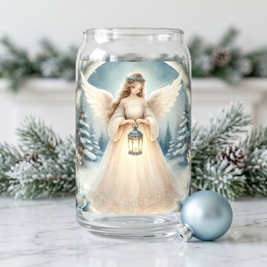 Hemelse Winterengel Lantaarn van Hoop Blikvorm Glas