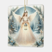 Hemelse Winterengel Lantaarn van Hoop Keramisch Ornament (Links)