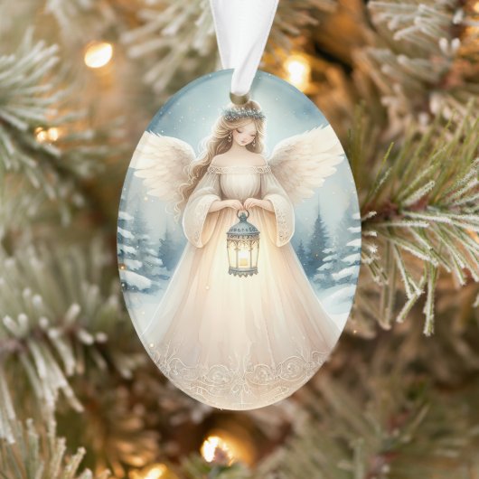 Hemelse Winterengel Lantaarn van Hoop Ornament (Boom)