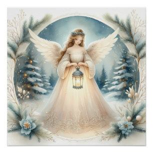 Hemelse Winterengel Lantaarn van Hoop Perfect Poster