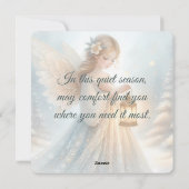 Hemelse Winterengel Lantaarn van Troost Feestdagenkaart (Achterkant)