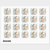 Hemelse Winterengel Lantaarn van Troost Vierkante Sticker (Vel)