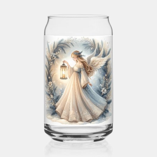 Hemelse Winterengel Lantaarn van Vrede Blikvorm Glas (Voorkant)