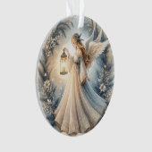 Hemelse Winterengel Lantaarn van Vrede Ornament (voorkant)