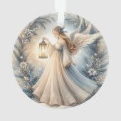 Hemelse Winterengel Lantaarn van Vrede Ornament (achterkant)