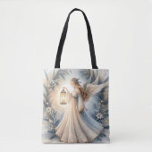Hemelse Winterengel Lantaarn van Vrede Tote Bag (Voorkant)