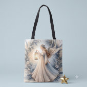 Hemelse Winterengel Lantaarn van Vrede Tote Bag