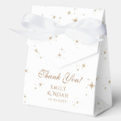 Hemelse Witte Gouden Zon Astronomie bruiloft Bedankdoosjes (Voorkant)