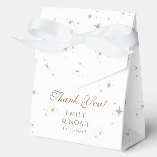 Hemelse Witte Gouden Zon Astronomie bruiloft Bedankdoosjes (Voorkant)