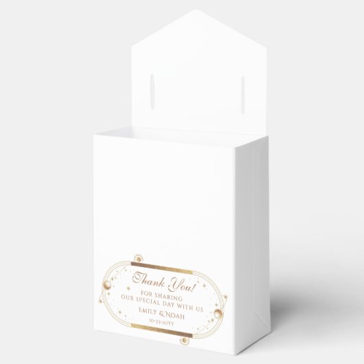 Hemelse Witte Gouden Zon Maan Sterren Huwelijk Bedankdoosjes (Geopend)