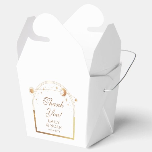 Hemelse Witte Gouden Zon Maan Sterren Huwelijk Bedankdoosjes (Geopend)