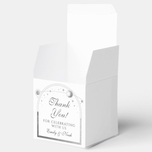Hemelse Witte Gouden Zon Maan Sterren Huwelijk Bedankdoosjes (Geopend)