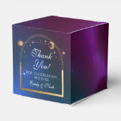 Hemelse Witte Gouden Zon Maan Sterren Huwelijk Bedankdoosjes (Achterkant)