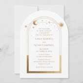 Hemelse Witte Gouden Zon Maansterren Kaart (Voorkant)