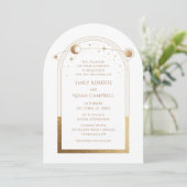 Hemelse Witte Gouden Zon Maansterren Kaart (Staand voorkant)