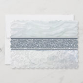 Hemelse Witte Ruffles & Kant Elegante Uitnodiginge Kaart (Achterkant)