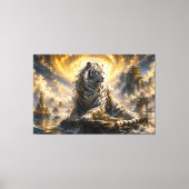 Hemelse Witte Tijger Bewaker van de Maanverlichte  Canvas Afdruk (Voorkant)