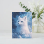 Hemelse Witte Vos in Sterrennevel Briefkaart (Staand voorkant)
